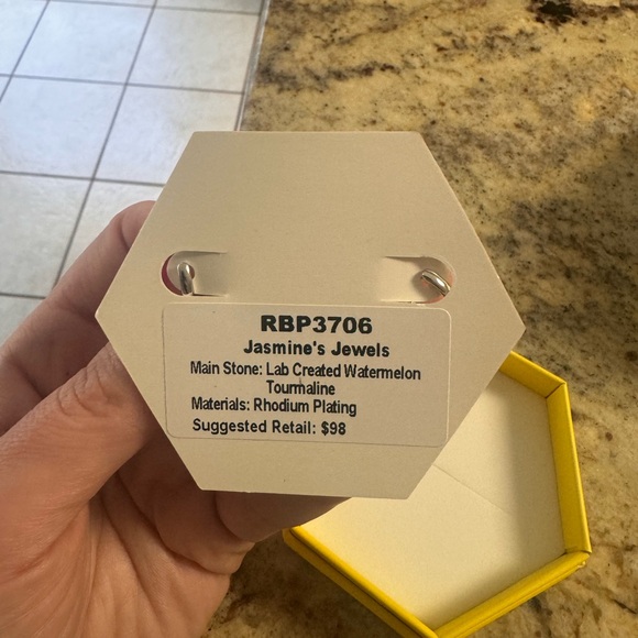 Bomb Party Earrings RBP3706 Jasmine’s Jewels Watermelon Tourmaline - Picture 3 of 3